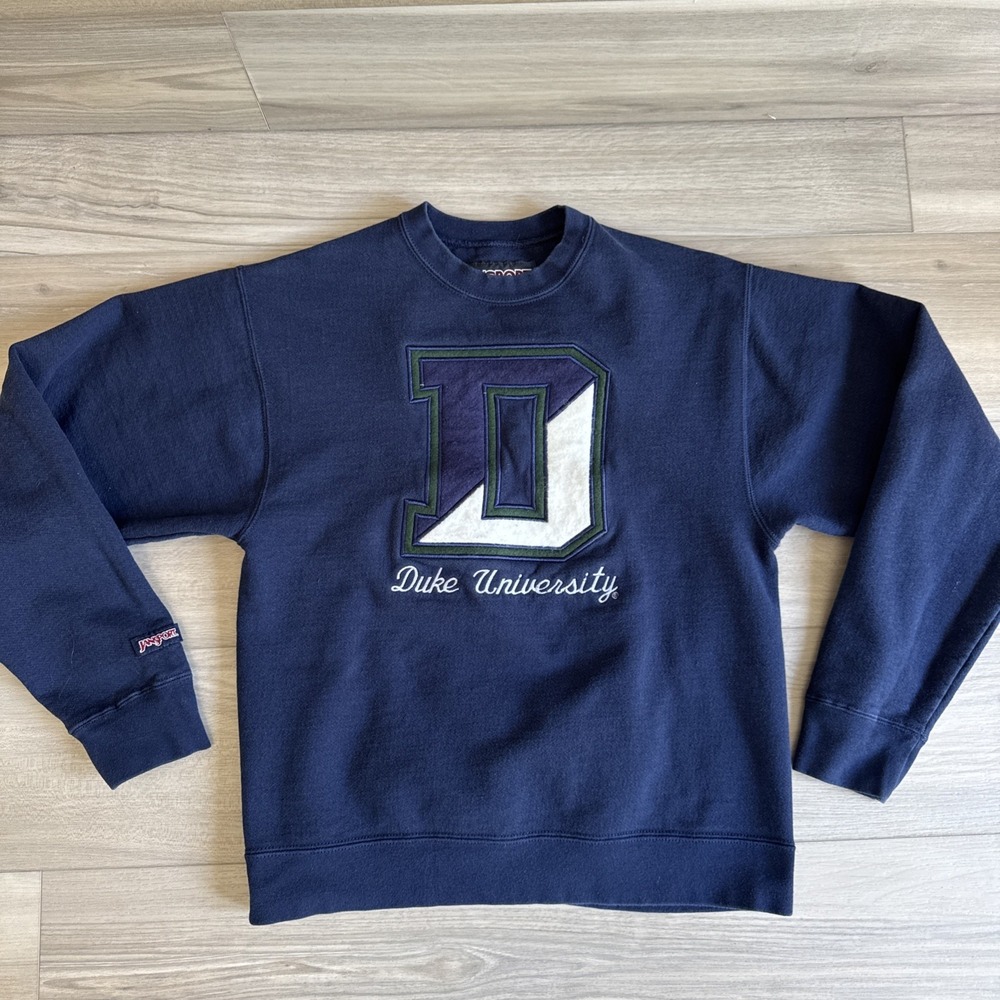 Vintage Duke University Blue Devils JanSport Sweatshirt Size Small‎ Navy Blue